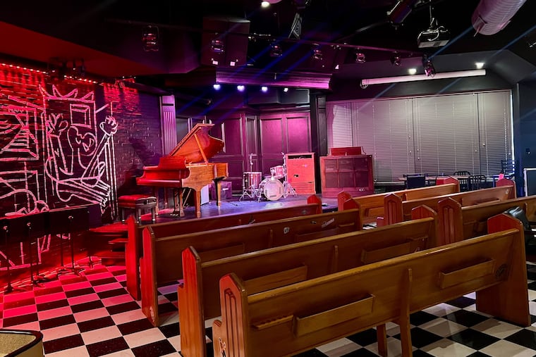 The performance space at Cellar Dog Philly, 258 S. 15th St.