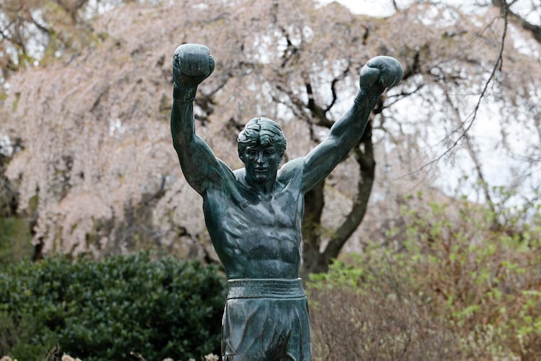 The Rocky Statue at the Philadelphia Museum of Art on Friday, April 5, 2024.